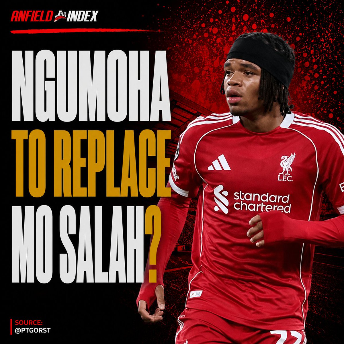 AnfieldIndex's tweet photo. 🚨The idea of using Rio Ngumoha as a right-sided attacker has been floated internally at Liverpool as they seek a long-term successor to Mo Salah in that area of the pitch.

[@ptgorst] https://t.co/levpF7K14Z