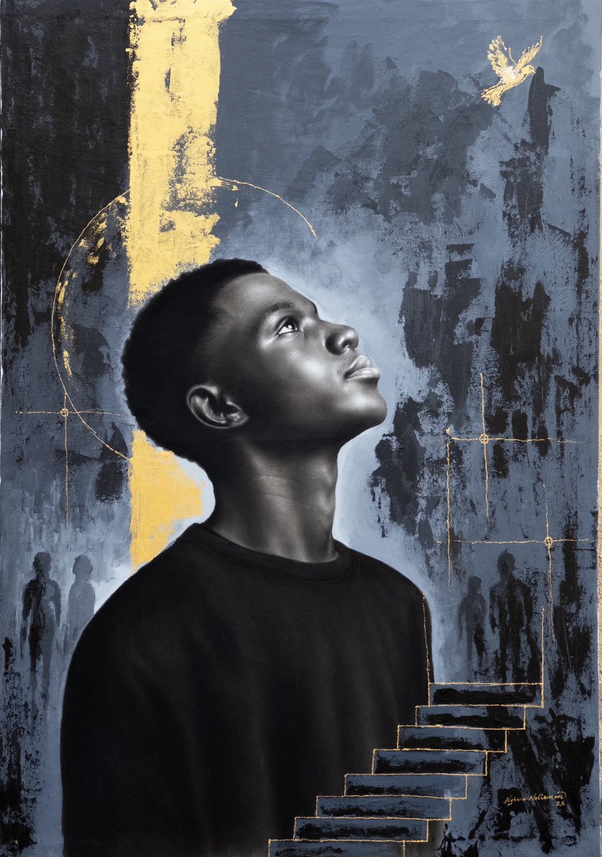 NgbedeNobleman's tweet photo. The second piece from my new series (RESIDUAL PRESENCE: the things we carry).

Titled: THE FUTURE IM BUILDING.
charcoal and Acrylic on canvas.
32x44 inches. https://t.co/KQrrUsugZI