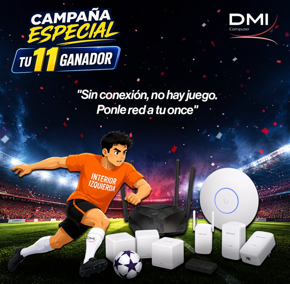 DMI_Computer's tweet photo. 📶 INTERIOR IZQUIERDA entra en juego.

Networking Mercusys y Ubiquiti: PLC, mesh, router, switch y APs Wi-Fi 6/7.

💡 "Sin conexión, no hay juego. Ponle red a tu once"

Consulta a tu comercial DMI 👇
https://t.co/bWiY0Wd2O4

#CanalIT #Mayorista #DMIComputer https://t.co/ivNB67UORn