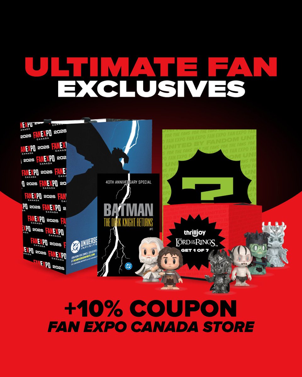 FANEXPOCANADA's tweet photo. VIP might be sold out, but you’ve still got options. Grab Ultimate Fan Packages for exclusive perks and iconic merch at FAN EXPO Canada before they're gone: https://t.co/HWbHq5uoWc
#FANEXPOCanada #Exclusives #Toronto #TorontoEvents #LOTR https://t.co/cCGA9WIOo0