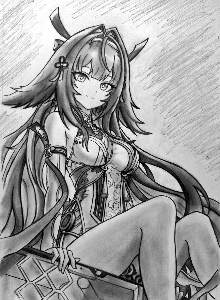 NRI34oM8qcSZdMm's tweet photo. 鉛筆1本描き
ゼンゼロ　葉　瞬光 https://t.co/9cDgZ6bn2n