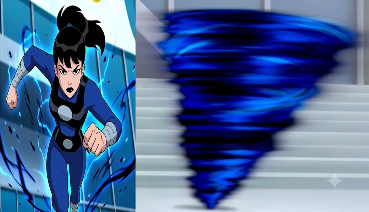 Azel_98's tweet photo. @JuliaKato @dcauwatchtower @worldsfinest And Two AI #GoogleGemini Pics of #IntergangAmy Spinning into a Tornado #TheBlueTwister #SupermantheAnimatedSeries #SupermanTAS #STAS #DCAU #FanArt #AIArt #SpinningTornado https://t.co/K1HoxuciLQ