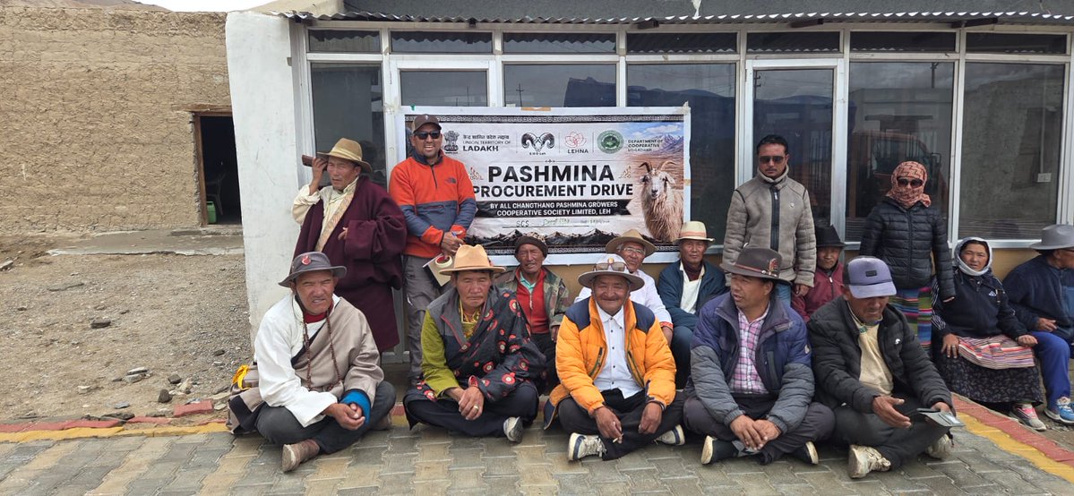 DRC_Leh's tweet photo. Raw Pashmina procurement at Dongti TR is underway, ensuring timely collection and better returns for Changthang herders through the cooperative network. #Ladakh #Pashmina
@lg_ladakh 
@ashishkundra 
@ddnewsladakh 
@DIPR_Ladakh https://t.co/zpqU04FlZQ
