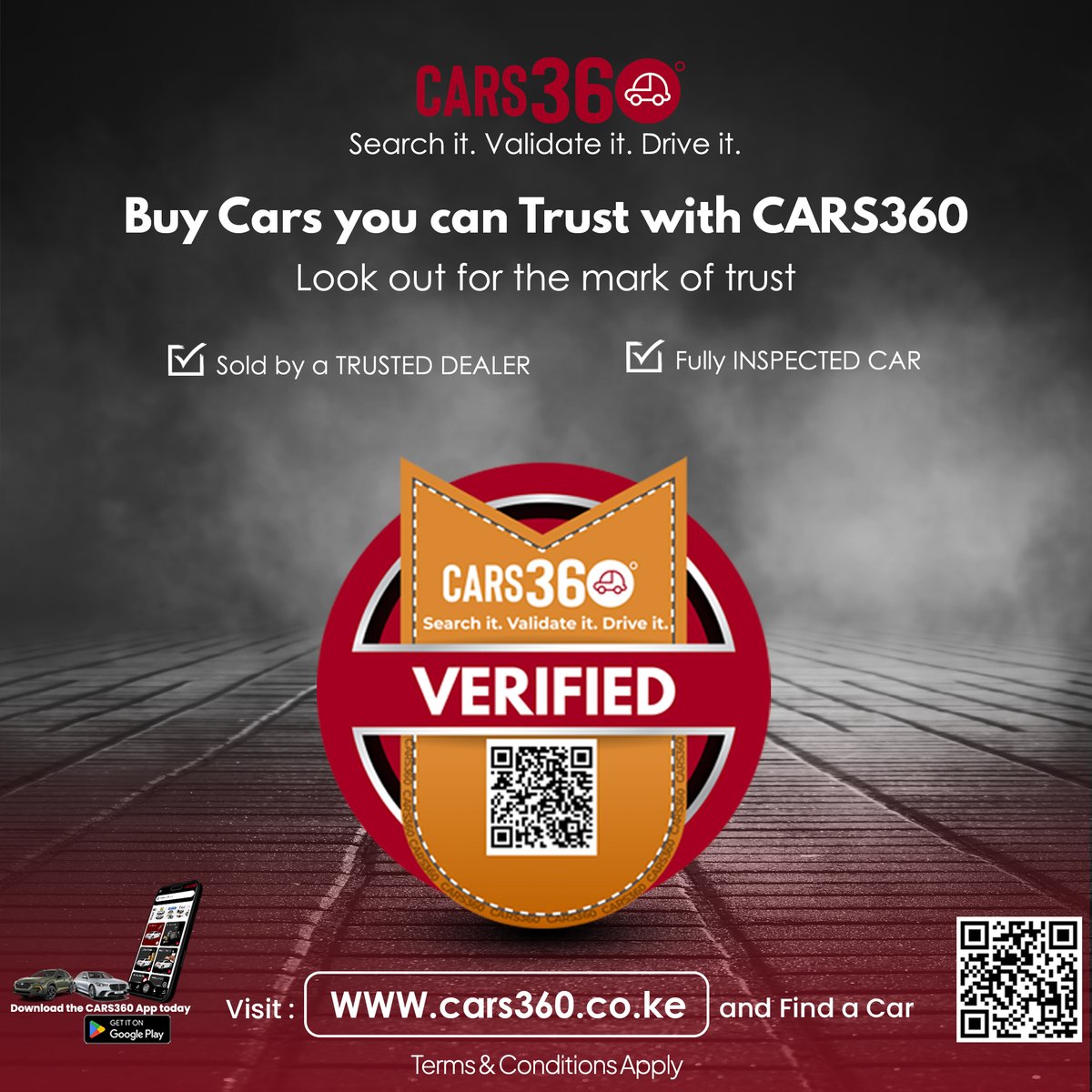 Cars360_'s tweet photo. With CARS360 VERIFIED, you know you're looking at a vehicle that's:
-Sold by a trusted dealer
- Fully inspected before it's listed
Just look out for the CARS360 VERIFIED badge.
Visit https://t.co/OPIpipbvnb and find a car you can trust.
CARS360: Search it. Validate it. Drive it. https://t.co/yxNbA4Rk3J