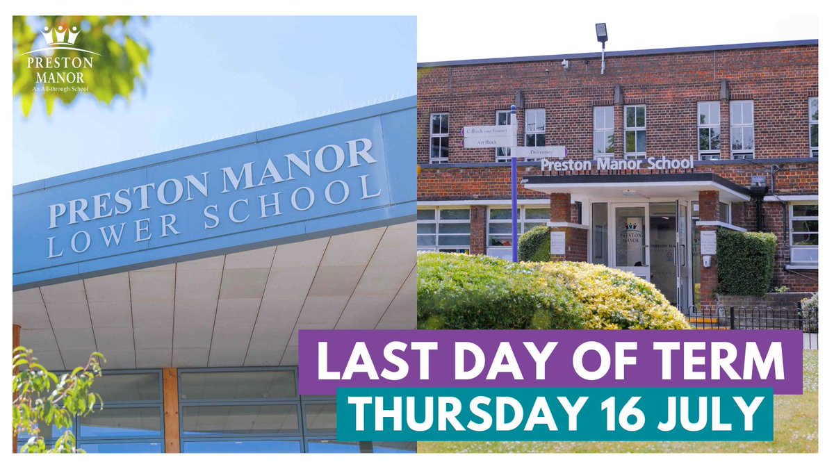 PrestonManorSch's tweet photo. The last day of the #summerterm is Thurs 16 Jul & students will be dismissed at the following times:
- Reception, Year 1, Year 2: 11:50am
- Year 3 - Year 6: 12:00pm
- Year 7 - Year 12: Staggered dismissal from 11:30am with all students off-site by 11:50am
#lastdayofschool #summerholidays #summerbreak