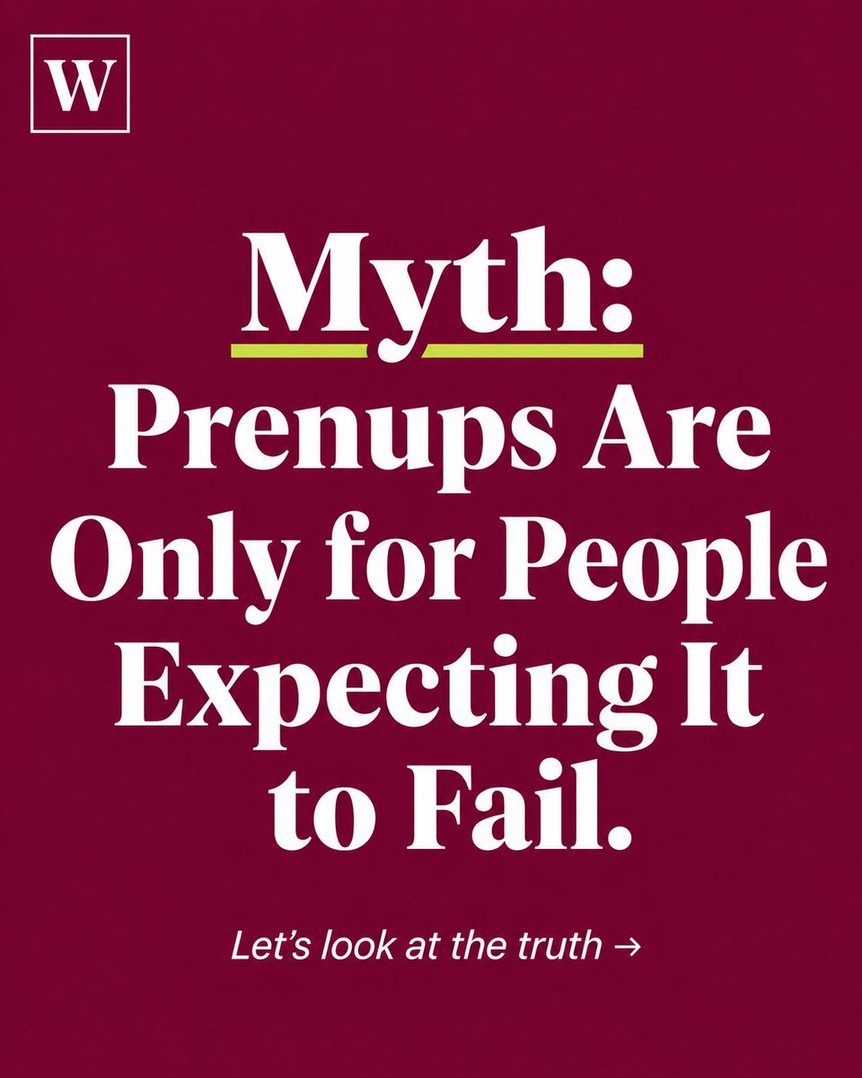 wenupuk's tweet photo. Most people think prenups are for couples who expect things to go wrong. That's not why couples get them.
Swipe to see what's actually behind the decision. https://t.co/DLaEOntVDt
