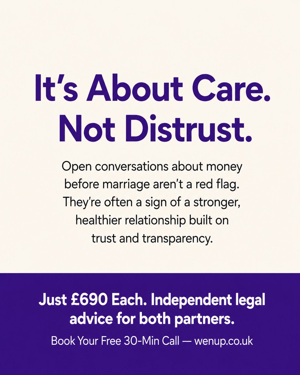 wenupuk's tweet photo. Most people think prenups are for couples who expect things to go wrong. That's not why couples get them.
Swipe to see what's actually behind the decision. https://t.co/DLaEOntVDt