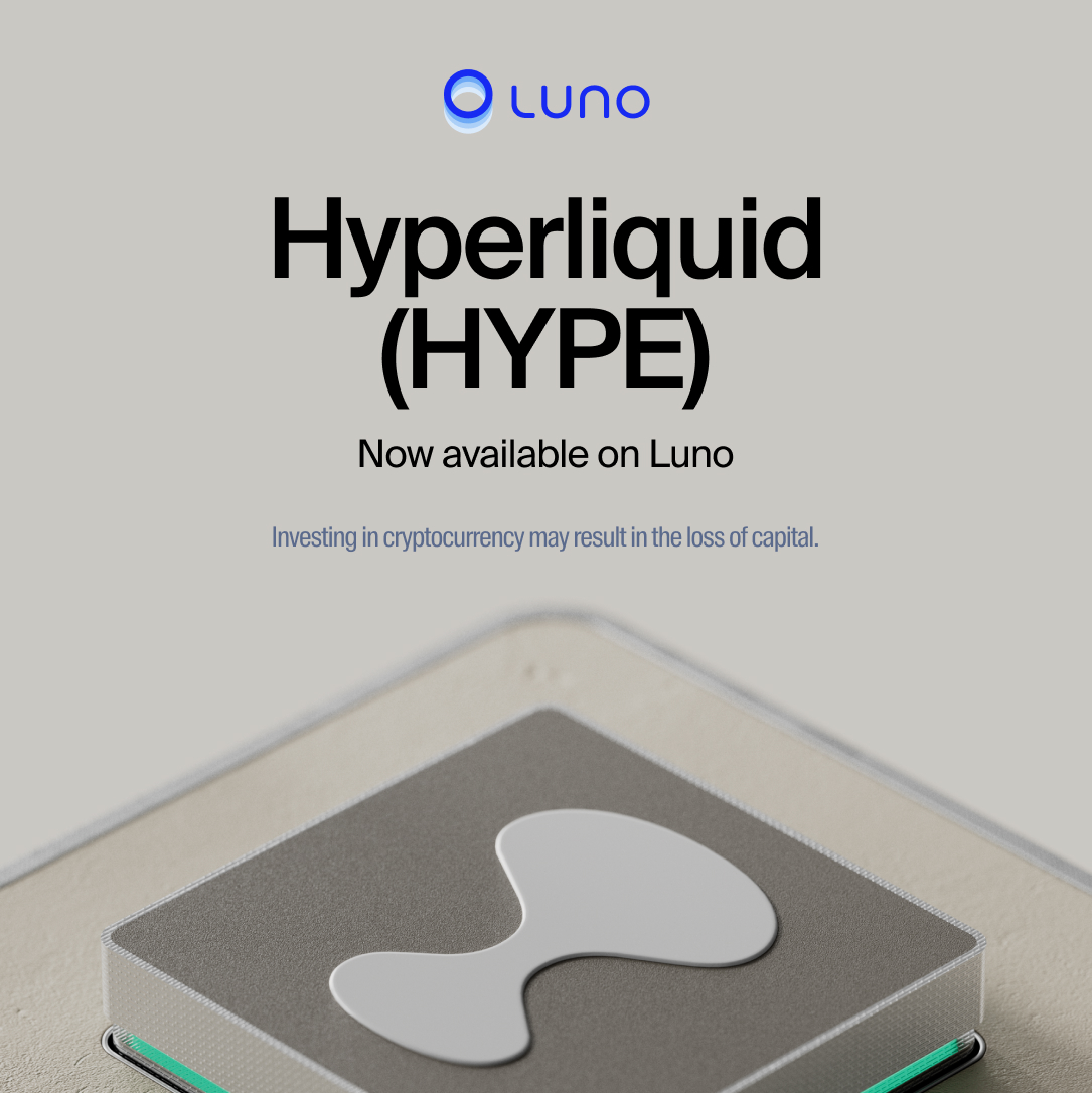 LunoGlobal's tweet photo. You can now buy and sell $HYPE on Luno.

@HyperliquidX is one of the fastest-growing platforms in crypto, a decentralised exchange built on its own blockchain that has quietly become one of the biggest players in on-chain trading.

$HYPE is the cryptocurrency behind the platform. What makes it stand out is that most of the trading fees earned on Hyperliquid are used to buy $HYPE back off the market. 

The more people use the platform, the more $HYPE gets bought back, which can support the value of what you hold.

Available only for South African and Nigerian customers.

Find out more:  https://t.co/TrxfU9wo3U