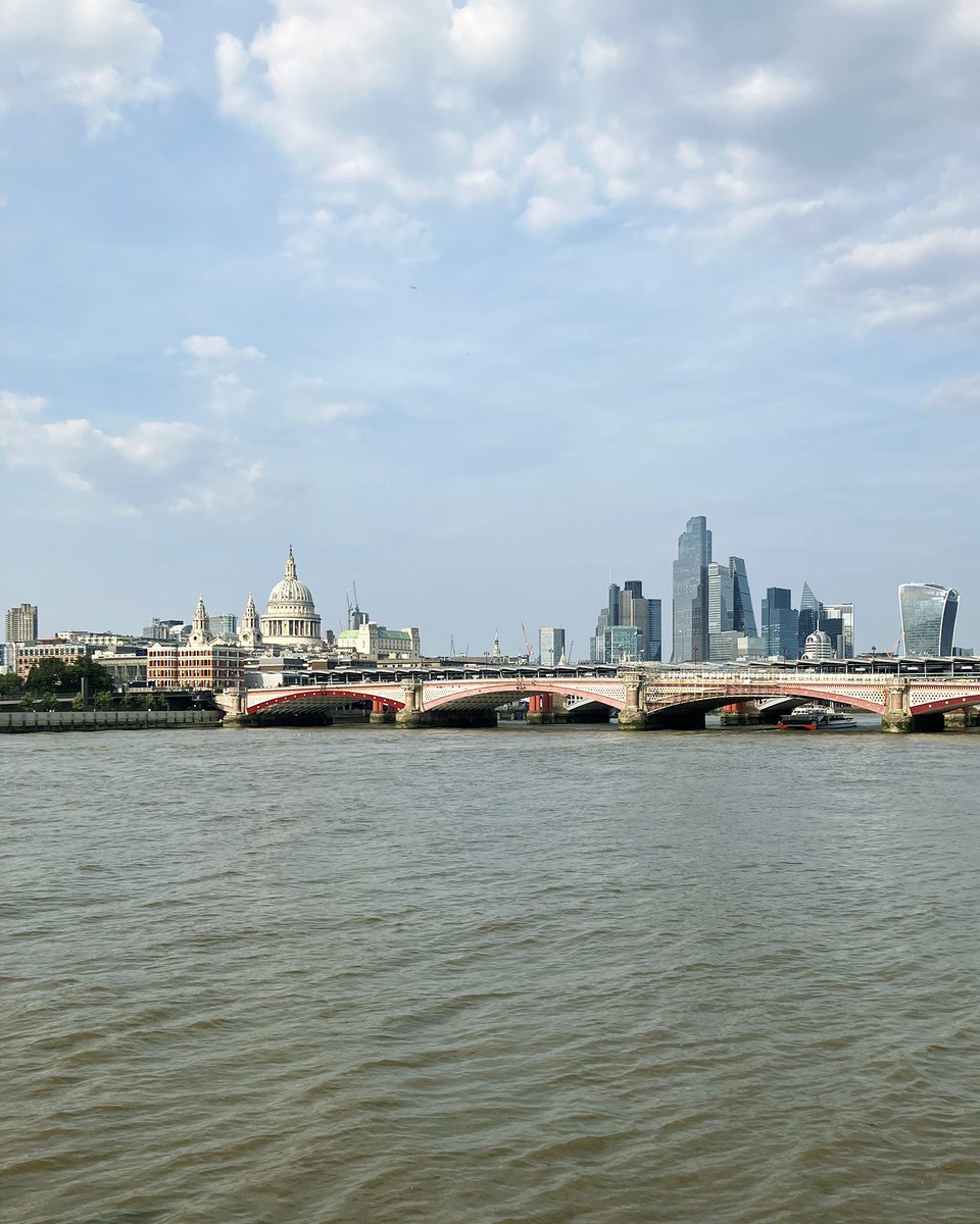 ChrisUnLimited's tweet photo. While wandering down the South Bank yesterday it occurred to me that I'm always taking photos of the Thames from Blackfriars Station, but I have never taken a photo of Blackfriars Station from the Thames. Until now! Not quite in the Thames, but on a jetty, so almost. https://t.co/t3cszAytxJ