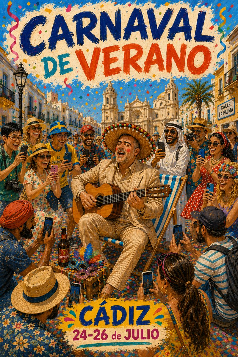 Tamikarnaval's tweet photo. Que poquito queda para cantarte otra vez por las calles 🎭
(Fantasía el cartel de este año, by @josepereiraes ) https://t.co/BuHzO9KokJ