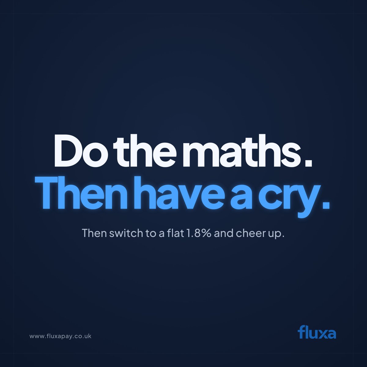fluxapay's tweet photo. Add up what you truly pay to take cards. Every fee, every line, across a full year. Then set it against a flat 1.8%. 

We are not going to tell you what you will find, because your numbers are yours. But in our experience, that sum tends to end the conversation. Our website calculator does it for you.