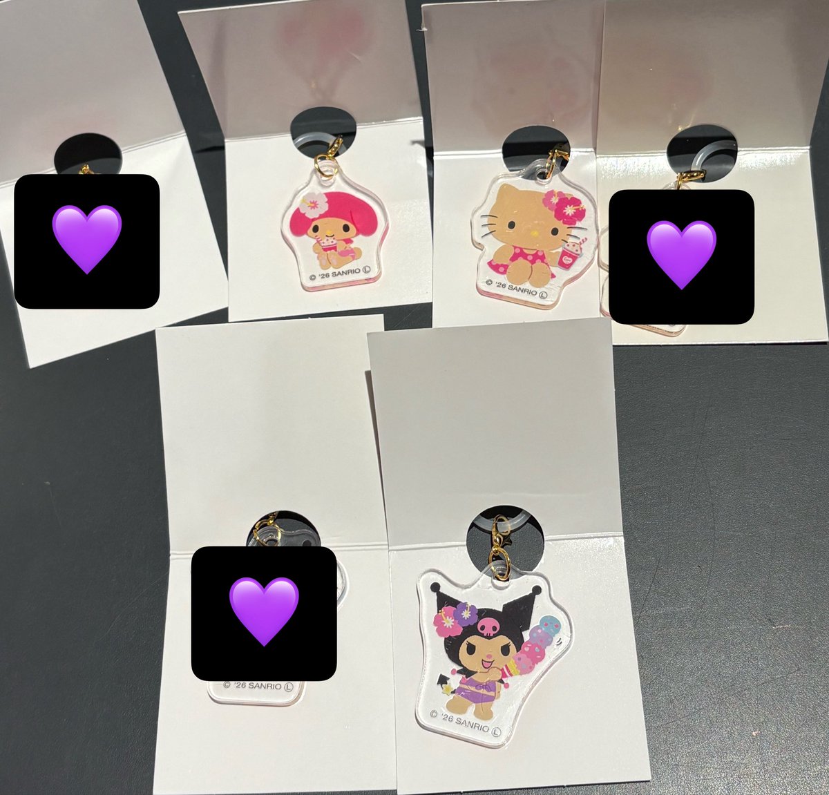che0613ru's tweet photo. 【交換】サンリオキャラクターズ
日焼け　マーカーチャーム　めじるし　
ダイソー　 Seria   100均

【譲】
キティ、マイメロ、クロミ

【求】
同種　ポチャッコ、シナモン、プリン

都内手渡し、郵送
纏めての方優先。
お気軽にお声掛けください🙇‍♀️ https://t.co/TrGXZD3CuF