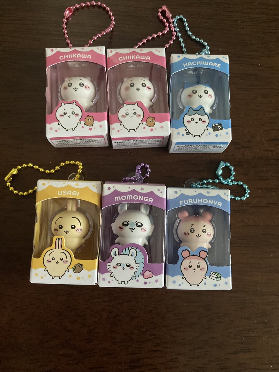 香港限定バッグ ちいかわ うさぎ ハチワレ モモンガ 古本屋マスコット6点セット チョコボックス開封してちいかわ×2 ハチワレ うさぎ モモンガ 古本屋