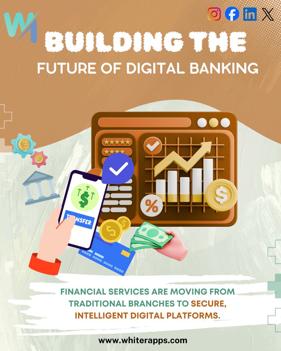 whiterapps's tweet photo. From instant payments to AI powered security, digital banking is transforming the way business and customers manage money.
At @whiterapps , we build innovative fintech solutions that make banking faster, safer, and ready for the future.
#FinTech #DigitalBanking #AppDevelopment https://t.co/vXsCK8Tk7H