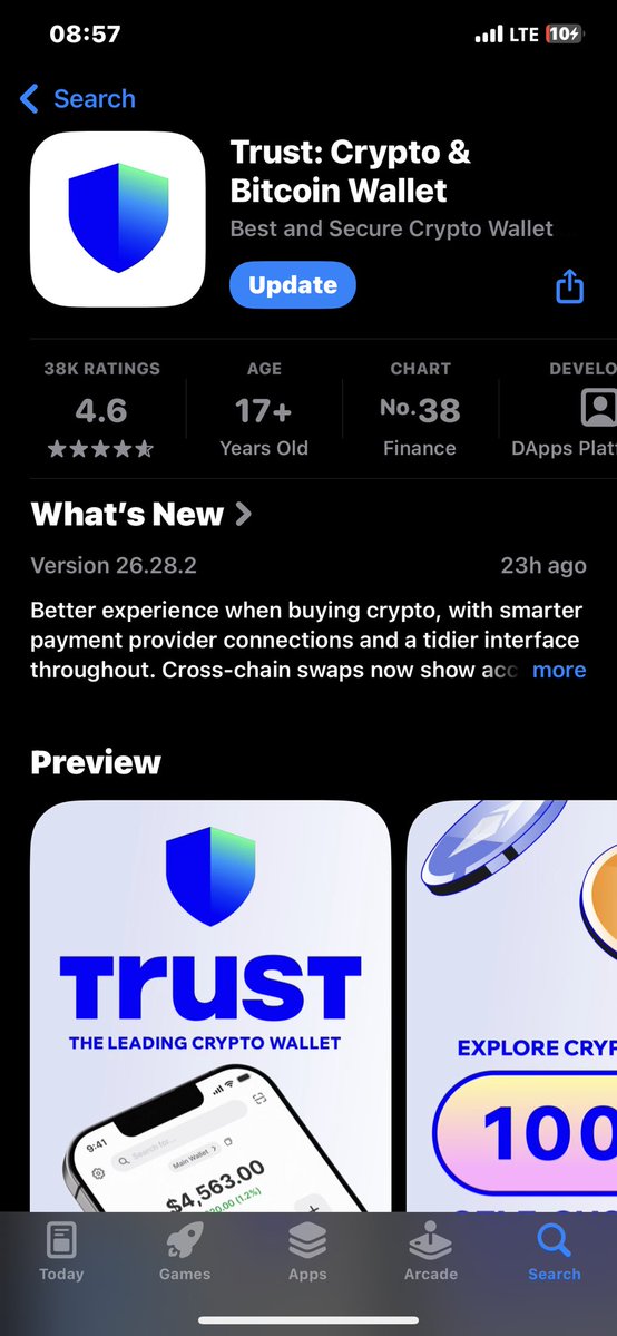 coins_corner's tweet photo. I spent a few minutes updating my apps this morning and i noticed something. @TrustWallet has quietly become much more than a place to store crypto.

I'm not talking about just the UI tweeks, I'm talking Prediction markets, memerush ,perps etc https://t.co/k1PNSo4FgU