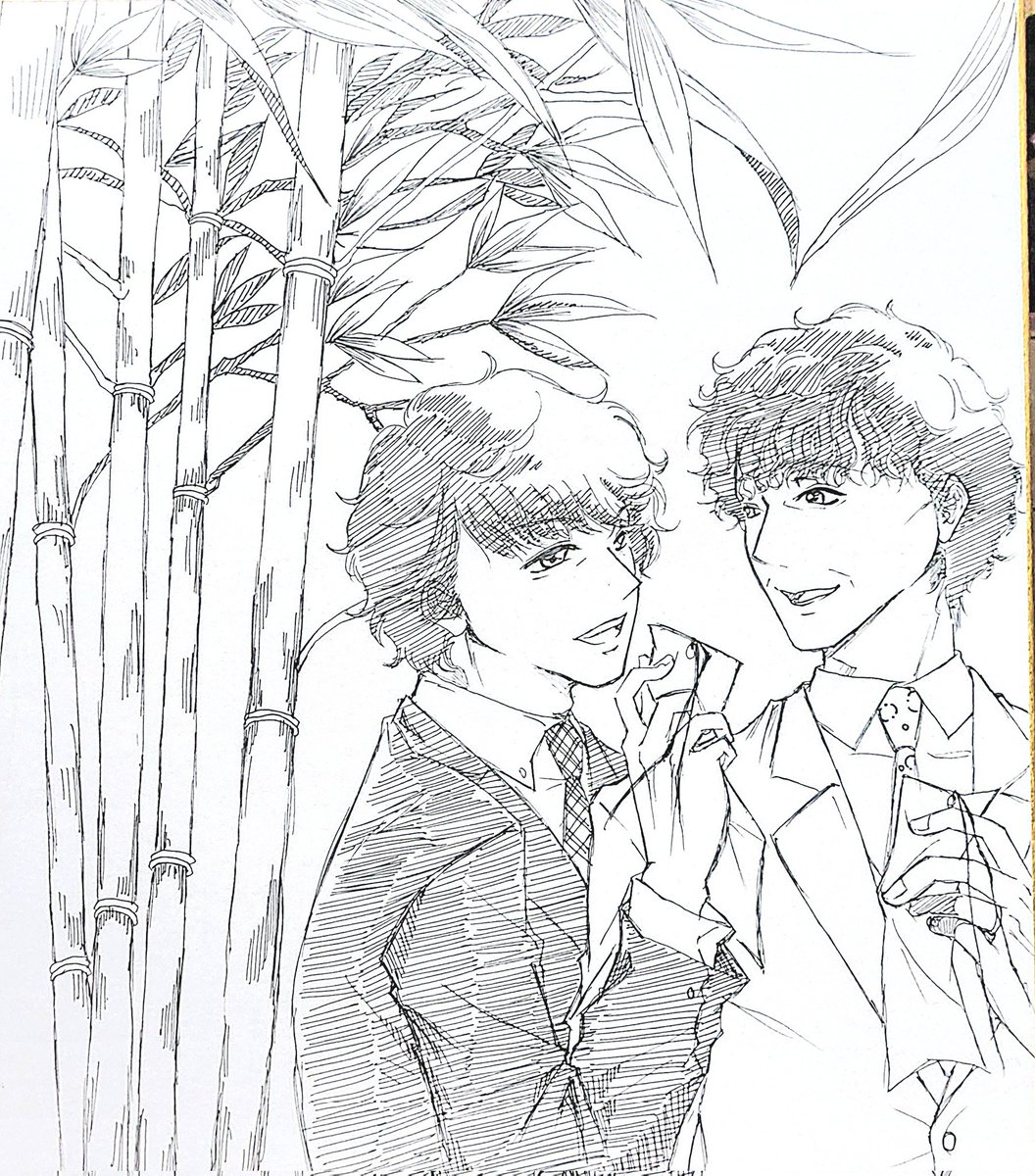 soraxnoxao's tweet photo. 何故か私は今更ながらに七夕のイラストを描いていた…
久々のいとむらき、リハビリってことで許して_(:3 ｣∠)_

糸「むらきさんはお願い事なんですか??あ、僕の見ます??」
村「願い事聞くんじゃありませんよ、てか普通は見せないんですよ、全くもう…貴方って人は…」 https://t.co/4UrSEQI4qk