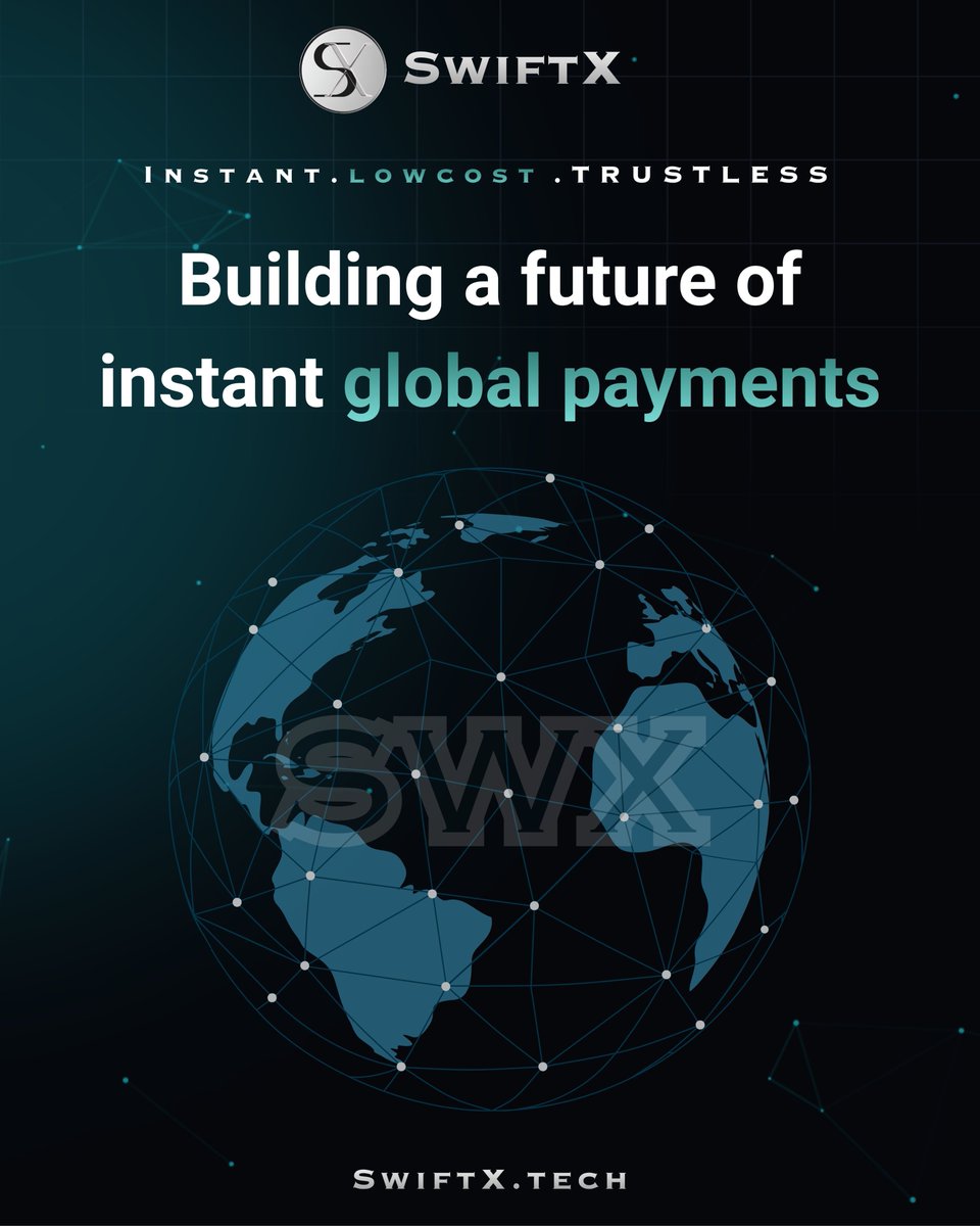 Swift_Xofficial's tweet photo. One world. One payment layer. 🌍
Fast. Secure. Borderless.
SwiftX ⚡
#SwiftX #SWX #CryptoPayments #Layer2 https://t.co/hZwgI88w2U