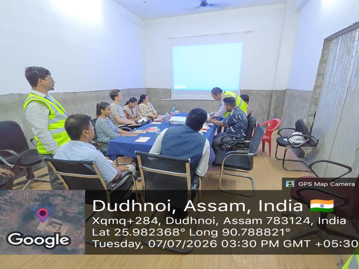 ahidms's tweet photo. #WorldBank Task Team members Bathula Amith Nagaraj, TTL, Alessandro Di Rosa, SDS and Disna Bandra ES visited #ASSIST Project sites (Azara,Kaliabor,Dudhoi) under #AHIDMS to review Environmental &amp; Social safeguards, statutory compliance, labour welfare, and site safety. https://t.co/3UYnI8LNxv