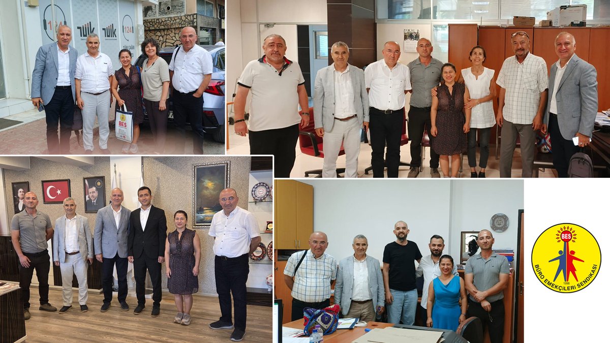BES_Gnl_Mrk's tweet photo. 📍 Antalya’da iş yeri ziyaretleri gerçekleştirerek örgütlenme çalışmalarımızı sürdürdük

Genel Sekreterimiz Sedat Suna, Genel TİS ve Hukuk Sekreterimiz Cengiz Yılmaz ve Genel Basın Yayın Sekreterimiz Yılmaz Tuluk, Antalya Şube yöneticilerimiz ile birlikte iş kolumuza giren kurumlarda görev yapan büro emekçileriyle bir araya geldi.

Büro emekçilerinin haklarını büyütmek, sorunlarına çözüm üretmek ve örgütlü mücadeleyi güçlendirmek için çalışmalarımızı kararlılıkla sürdürüyoruz.

Detaylar için👇
https://t.co/zeF0vp8Plh

#Antalya #Örgütlenme #BüroEmekçileri
#BESeÜyeOl #KatılDeğiştirelim