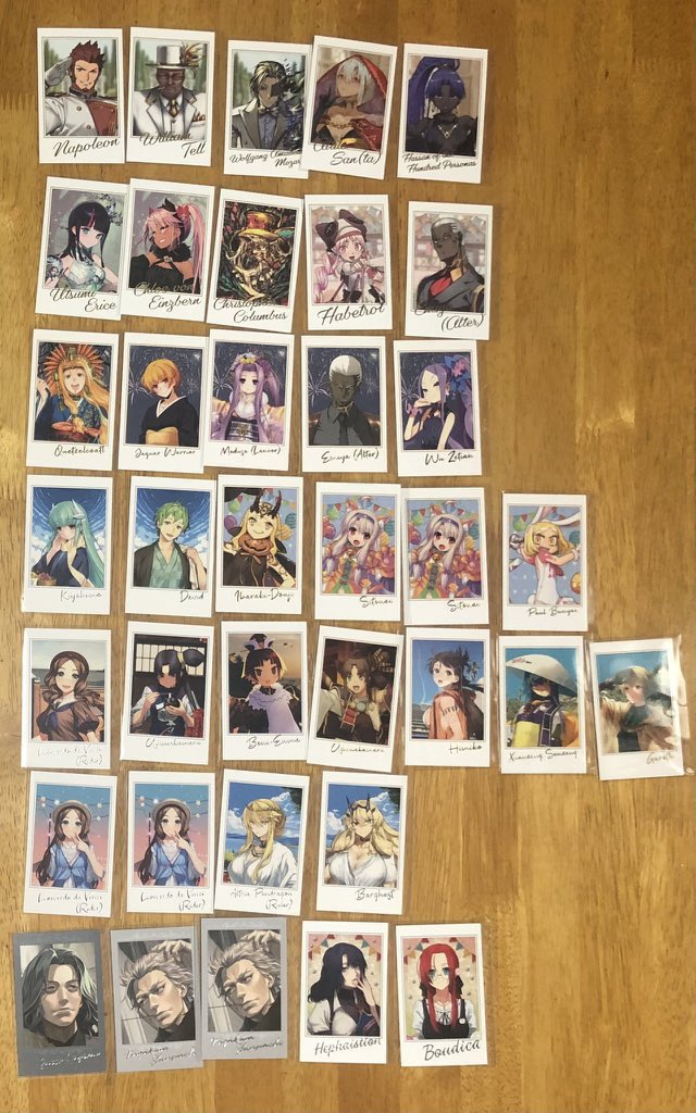 RuruoiS's tweet photo. 【譲渡】
FGO 編成画面風カード Fes ポートレイト ポトレ Final Journey Grail League Dream Striker 野球カード サッカーカード

譲
剣 弓 槍 騎 術 殺 狂 EX

求
1-3枚目 各100円
4.5枚目 各50円
6枚目 各20円
＋送料

1-3枚目は数枚初期不良あります。
ゆうちょ銀行への振込となります。 https://t.co/LCSlw1OMYA