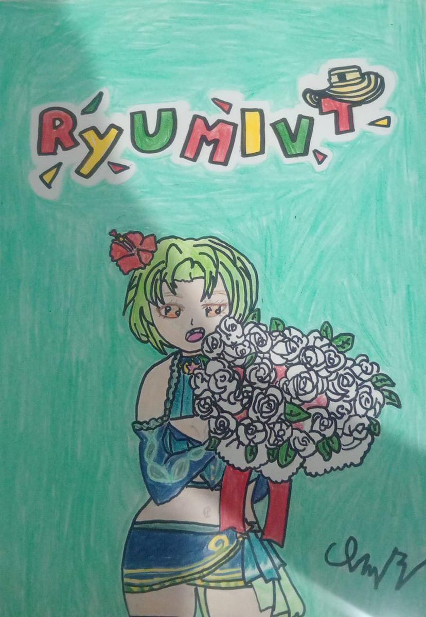 shizaborges22's tweet photo. Le pregunté a @RyumiVT ¿Cuál era su flor favorita? Y decidí dibujarla con un ramo de rosas blancas y una cayena en la cabeza. Espero te guste Ryumi TQM https://t.co/UeFjIBDYda