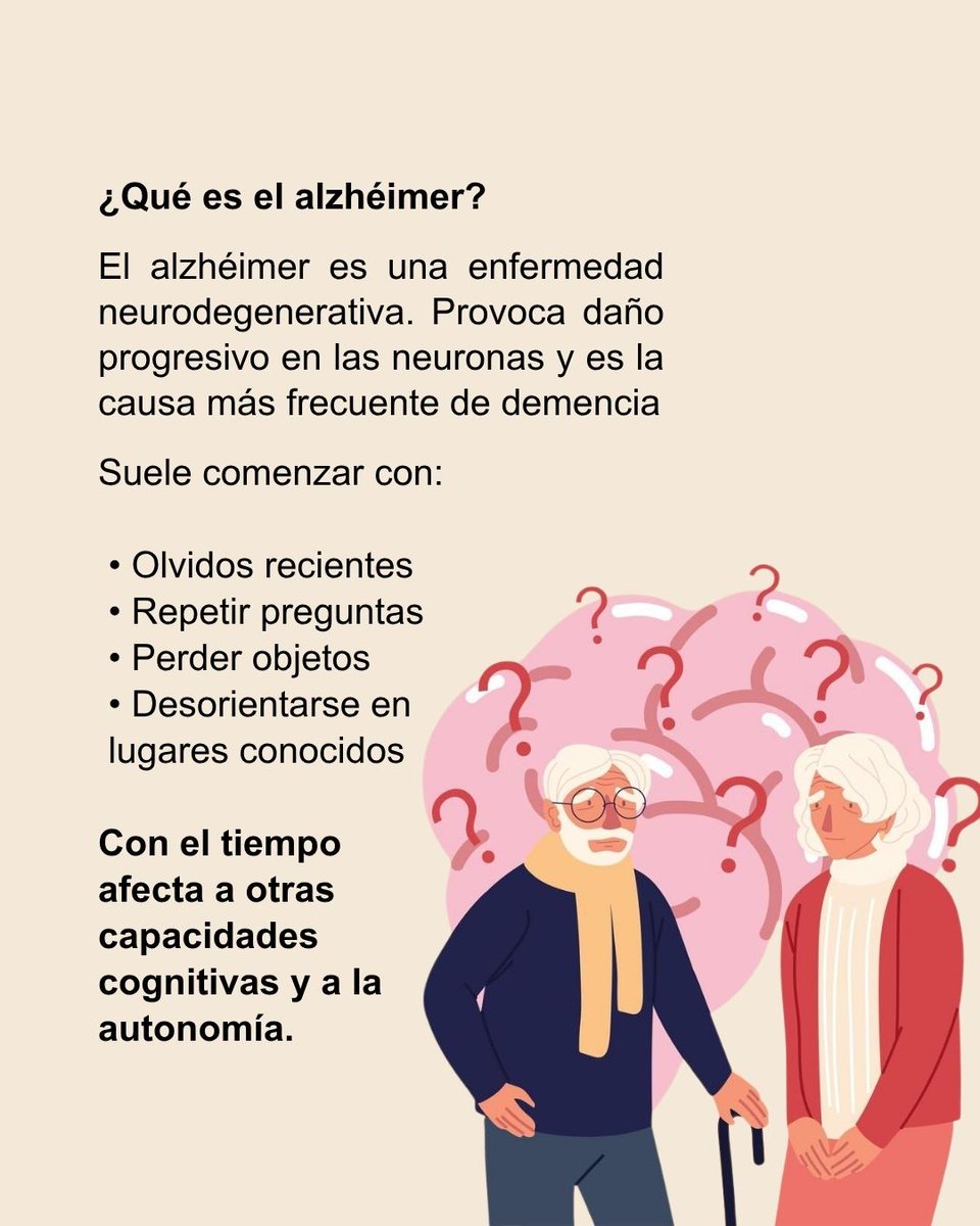 hsjdleon's tweet photo. ¿Demencia y alzhéimer son lo mismo? No.
La demencia es un conjunto de síntomas que afectan a la memoria y otras capacidades cognitivas.
El alzhéimer es una enfermedad que puede provocarla.
Conocer las diferencias ayuda a detectar señales de alerta 🧠
#Alzheimer #Demencia https://t.co/d67CLHKb1a