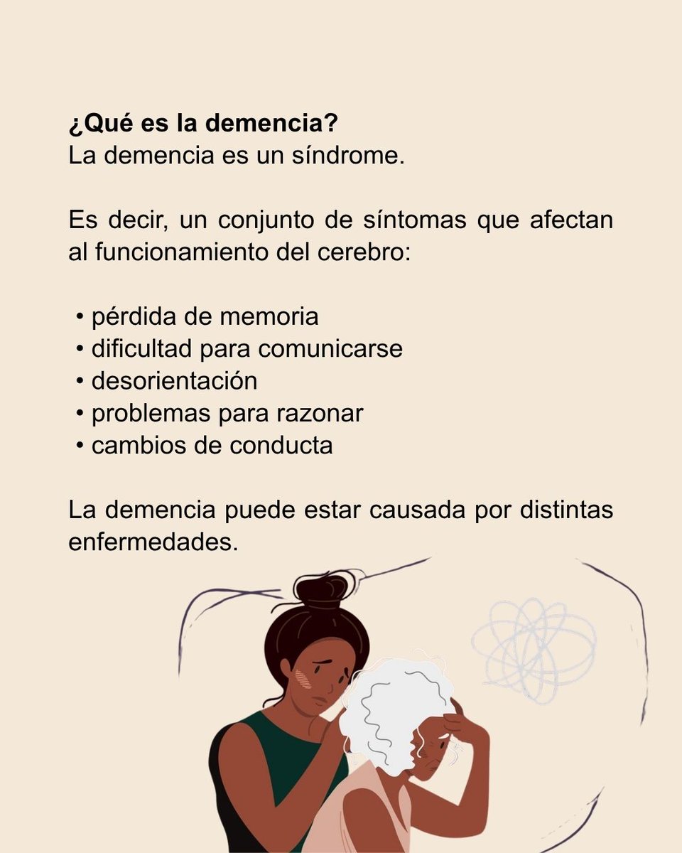 hsjdleon's tweet photo. ¿Demencia y alzhéimer son lo mismo? No.
La demencia es un conjunto de síntomas que afectan a la memoria y otras capacidades cognitivas.
El alzhéimer es una enfermedad que puede provocarla.
Conocer las diferencias ayuda a detectar señales de alerta 🧠
#Alzheimer #Demencia https://t.co/d67CLHKb1a