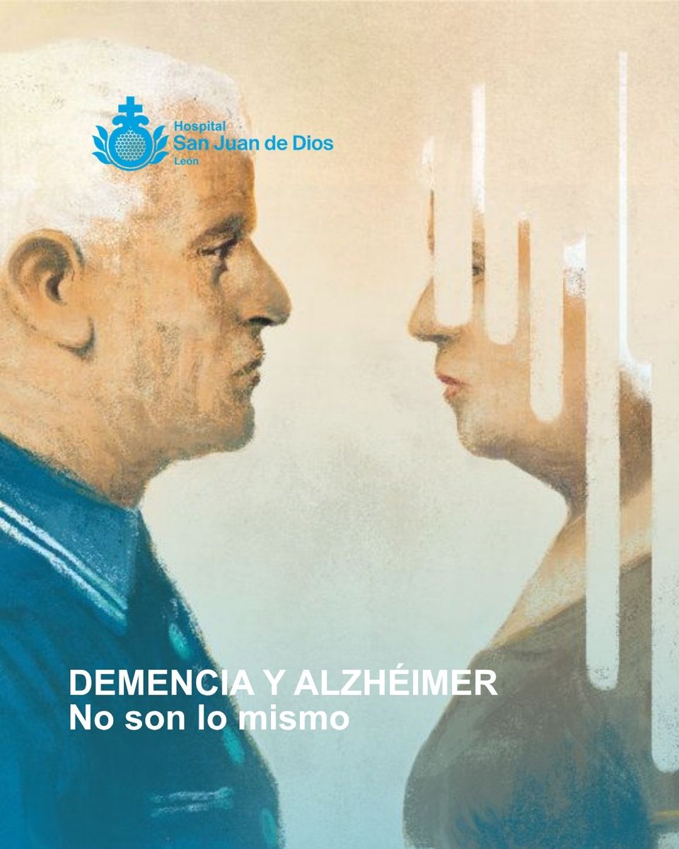 hsjdleon's tweet photo. ¿Demencia y alzhéimer son lo mismo? No.
La demencia es un conjunto de síntomas que afectan a la memoria y otras capacidades cognitivas.
El alzhéimer es una enfermedad que puede provocarla.
Conocer las diferencias ayuda a detectar señales de alerta 🧠
#Alzheimer #Demencia https://t.co/d67CLHKb1a