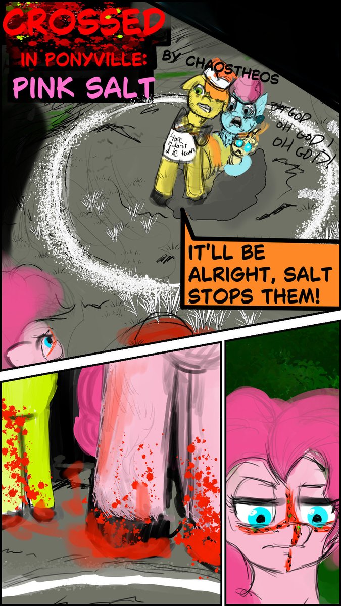 Chaostheos's tweet photo. Upon many requests…the salt circle is here 

#mlpfim #crossedinponyville #meme #crossed #saltcircle #parody #horror https://t.co/MIbtrsYvIg