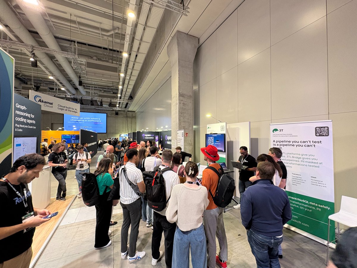 Studio3T's tweet photo. Coming to @WeAreDevs  at Messe Berlin today? Come say hello to our team in Hall A, Booth A43. We'd love to chat to you about data governance, AI implementation and all your document database dilemmas. 

Plus, try your luck at our quiz for the chance to win prizes! https://t.co/eUtyWlbhgT