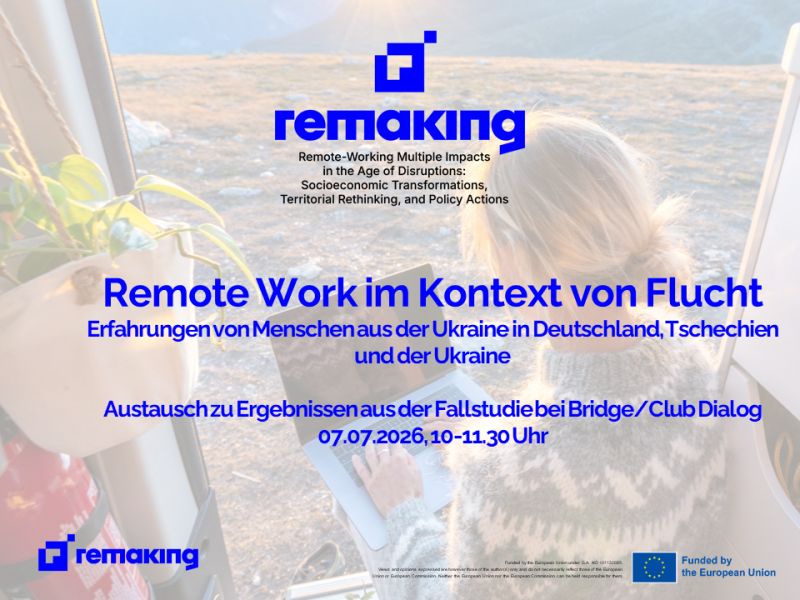 remaking_eu's tweet photo. 🌍 How does remote work shape the lives of displaced Ukrainians?

#REMAKING members from @IRSErkner met with  project’s stakeholders from Club Dialog and Museum of Work, Hamburg to share insights from their case study

🔗Full story:
https://t.co/Z6iJyC8kUG

#HorizonEU https://t.co/ftu322njcs