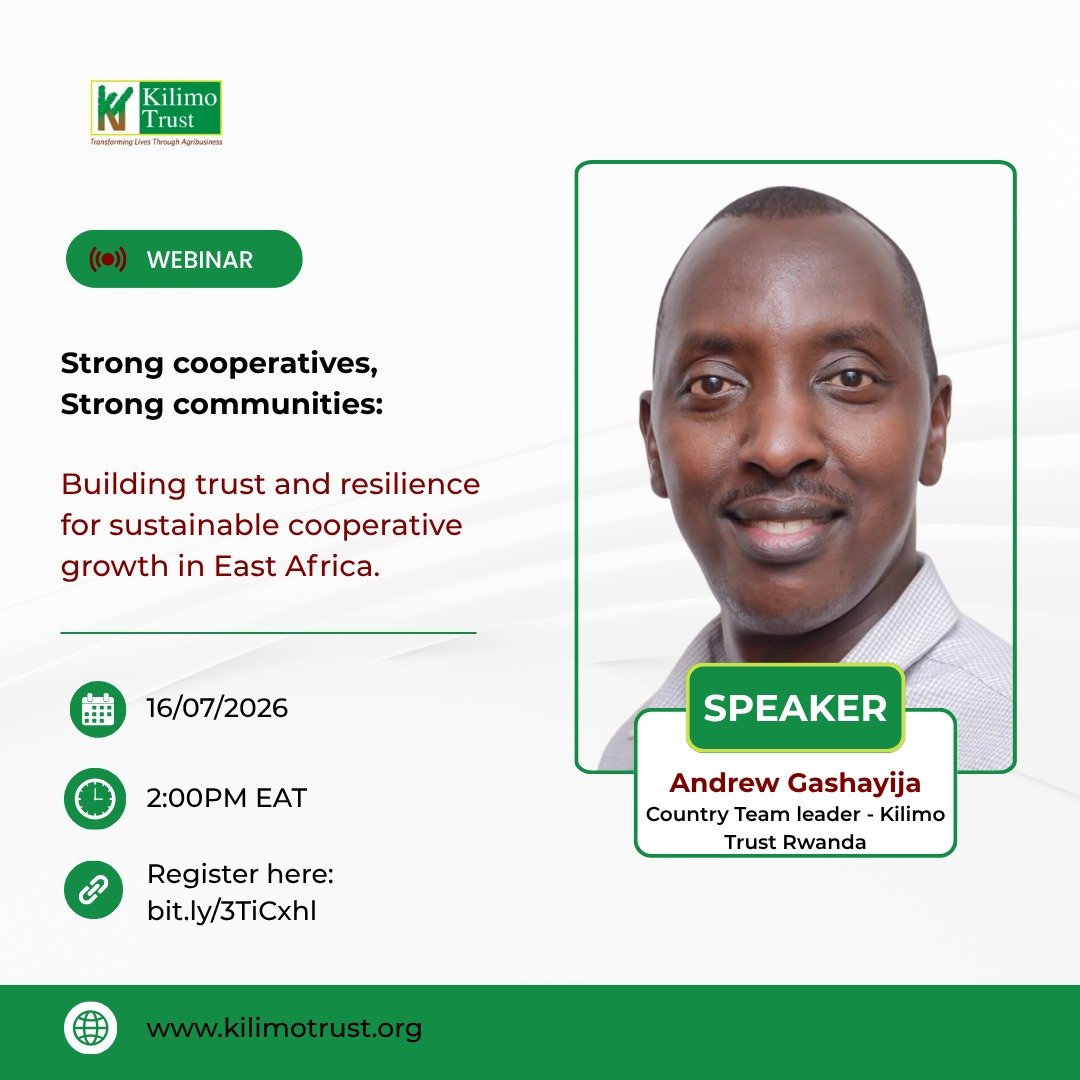 kilimoEAC's tweet photo. 🎙️ Meet Our Speaker!

🤝🏾 We're delighted to introduce Mr.          
@AndrewGashayija, Country Team Leader, Kilimo Trust Rwanda. 

Join us as he shares practical insights on building trust and resilience for sustainable cooperative growth in East Africa. https://t.co/7J6sCQshzO