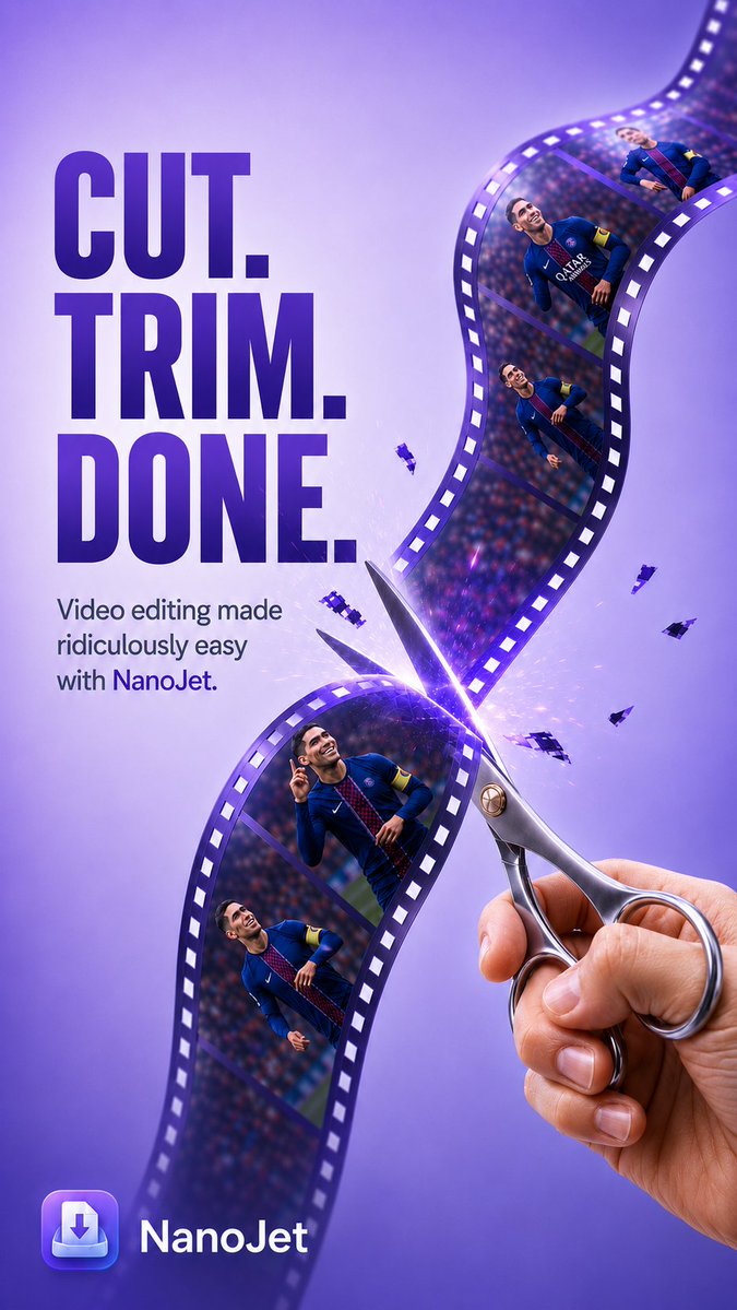 Nanojetapp's tweet photo. CUT. TRIM. DONE. ✂️🎬
Turn raw clips into standout videos in seconds with NanoJet. Trim the best moments, remove what you don’t need, and create polished content without complicated editing.
Your video. Your style. Made easier with NanoJet.
 #Video #Creater #fyp #viral #WC #edit https://t.co/j6saMgBqIF