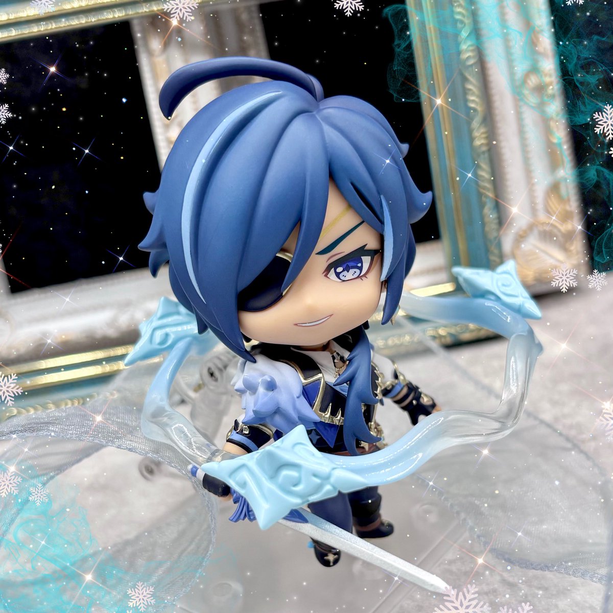 _fantasyvillage's tweet photo. 🦚商品紹介❄️

#原神 より ねんどろいど #ガイア のご紹介❕ 

·.⟡┈┈┈┈┈︎ ✧┈┈┈┈┈⟡.·

❆ ねんどろいど　ガイア…𝟪,𝟥𝟢𝟢ʏᴇɴ

·.⟡┈┈┈┈┈︎ ✧┈┈┈┈┈⟡.·
表情パーツは3種類⸜  ෆ  ⸝‍
にこにこ顔のほか、ガイアらしいちょっといじわるなお顔も🫢

また、付属パーツは武器「冷刃」、元素爆発「凛冽なる輪舞」のエフェクトがついてきます！
モラを持った手のパーツもあるので、コイントスをするガイアも再現出来ちゃいます🪙

是非お迎えしてみてください🩵