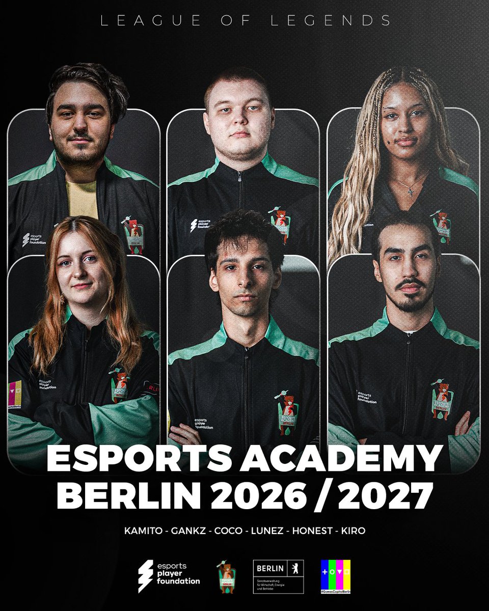 EsportsPlayerF1's tweet photo. Das sind unsere neuen League of Legends-Talente der Esports Academy Berlin! 🔥

Diese sechs Spieler*innen werden nicht nur im Rift, sondern auch außerhalb des Games von uns gefördert 🙌🏻 https://t.co/QHdfEJLfet
