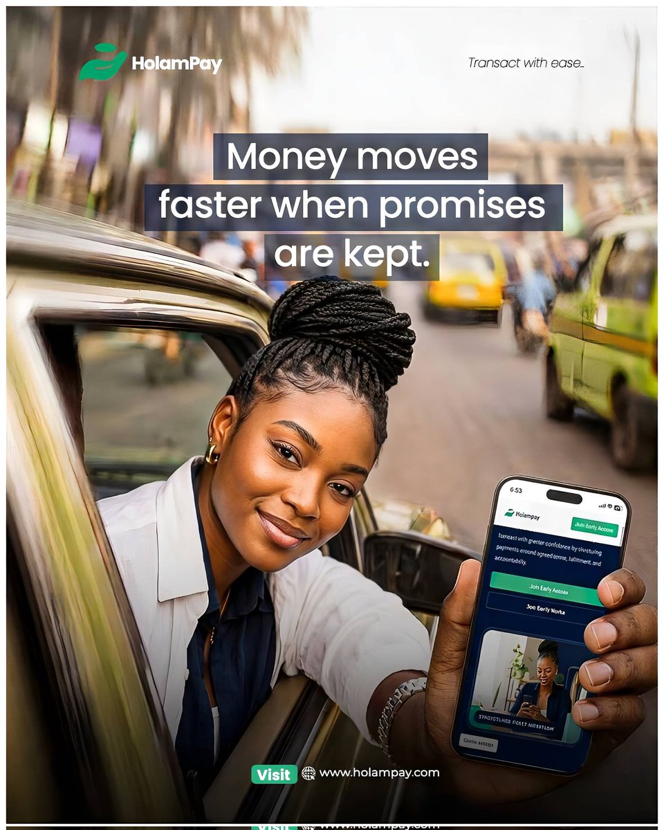 Holampay's tweet photo. Trust is easier when everyone is on the same page.

That’s why HolamPay is building a clearer way for individuals, businesses, and platforms to transact with confidence.

Join our early access list via the link in our bio.

#Holampay #smallbusinessowner #Lagos #Nigeria https://t.co/i1XYU3o8nm