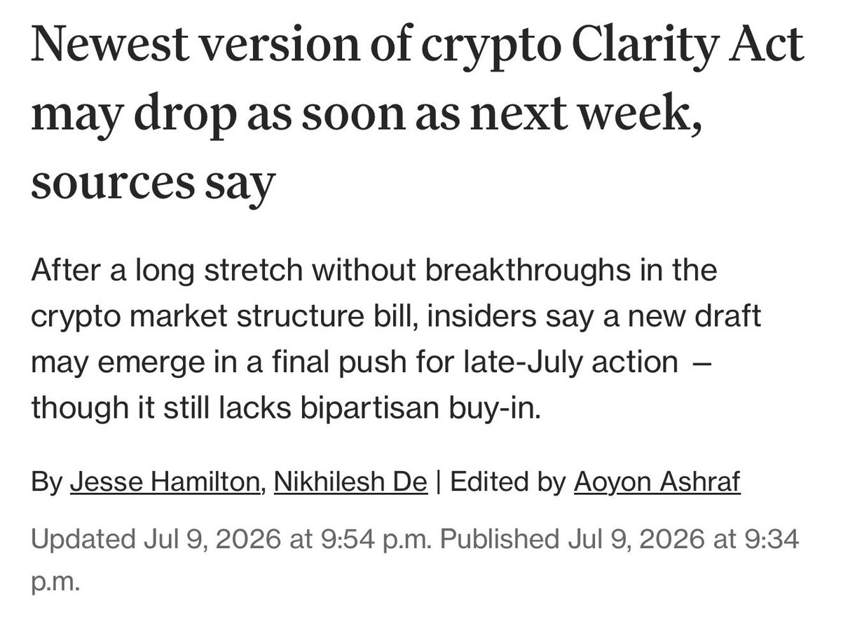 conorfkenny's tweet photo. HUGE: 🇺🇸 A new, updated version of the CLARITY Act is coming next week. 🚀

Let's get it done!