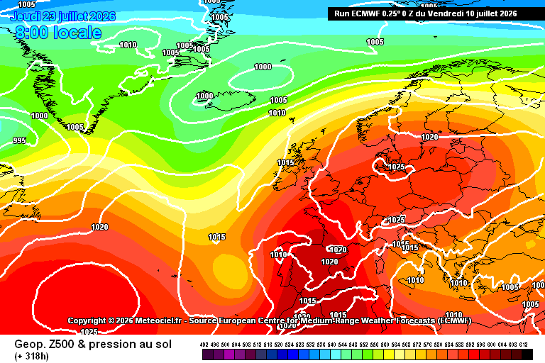 ExtremeMeteo's tweet photo. CECI N'EST PAS UNE PREVISION NI MEME UNE TENDANCE (à prendre avec de grosses pincettes) :

Les modèles européens principalement déterministes ce matin (mais on a quelques scénarios américains et canadiens qui suivent aussi), suivent pleinement les conséquences du forçage GWO 6/7 - MJO 7 de forte amplitude avec la possibilité d'une nouvelle advection chaude bouillante la semaine du 20 juillet. Ce n'est pas majoritaire pour l'heure mais le signal est là.

En espérant que cette piste ne se concrétise pas. Mais on voit que la courbe moyenne ensembliste d'AIFS, entrevoit une remontée des températures dès le 20-21 juillet. 

A suivre.