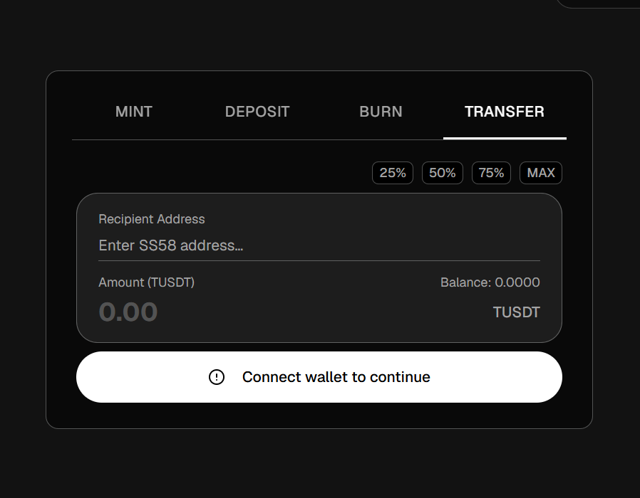 TensorUSD's tweet photo. The Transfer tab sends TUSDT wallet to wallet, fully on-chain.

→ Pay anyone in the ecosystem in a unit that holds its value in transit. The amount sent is the amount received.
→ No bridges, no off-ramps. Settlement never leaves the chain.
→ A stable you can spend is worth more than one that sits still.

App Link: https://t.co/kALDxrRmqM