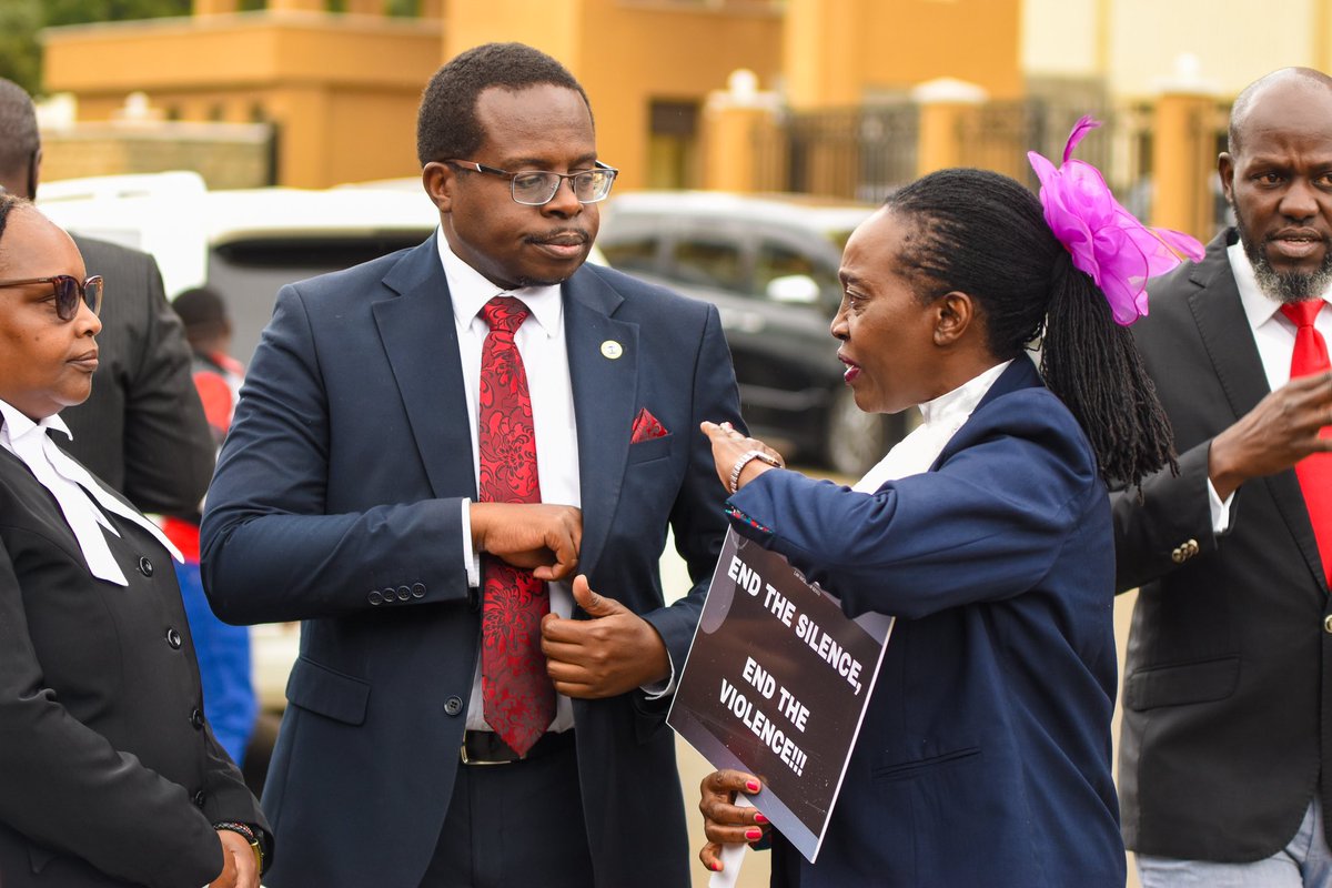 citizentvkenya's tweet photo. Lawyers stage the Purple Ribbon Walk to protest the murders of Advocates Edward Kariuki Muthee and Esther Wairimu Keige https://t.co/dSUNBRW2dX