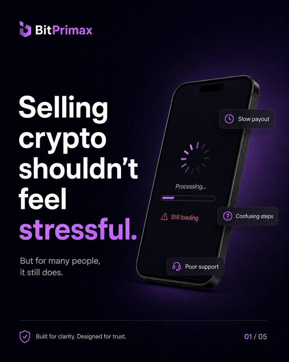 BitprimaxHQ's tweet photo. Tired of stressful crypto cashouts? BitPrimax gives you a cleaner way.

With BitPrimax, you get clean payouts, excellent rates, direct-to-bank settlement, a simplified user interface, and 24/7 support.
