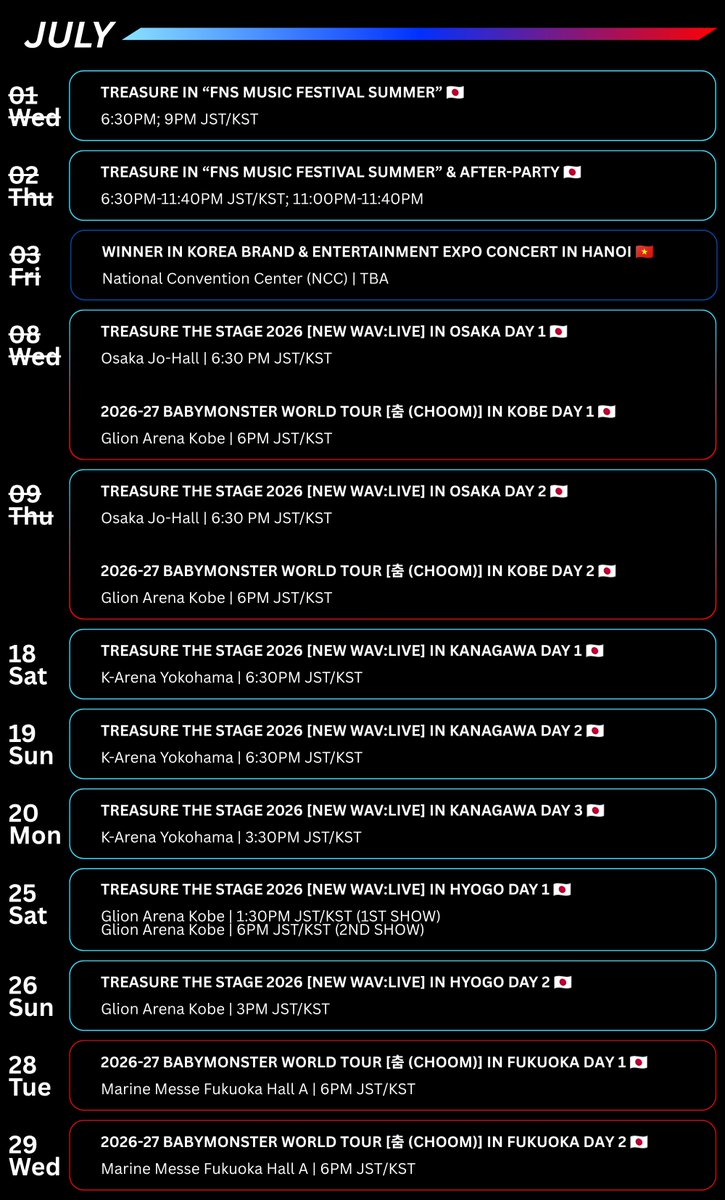 YGFacts_sprt's tweet photo. UPDATED 📢

YG Facts Blog — YG 2026 SHOW CALENDAR is jam-packed in the third quarter of the year with #BIGBANG #TREASURE #BABYMONSTER! 

Check here: https://t.co/yQBebIzNJM https://t.co/oGbuCgkFtB