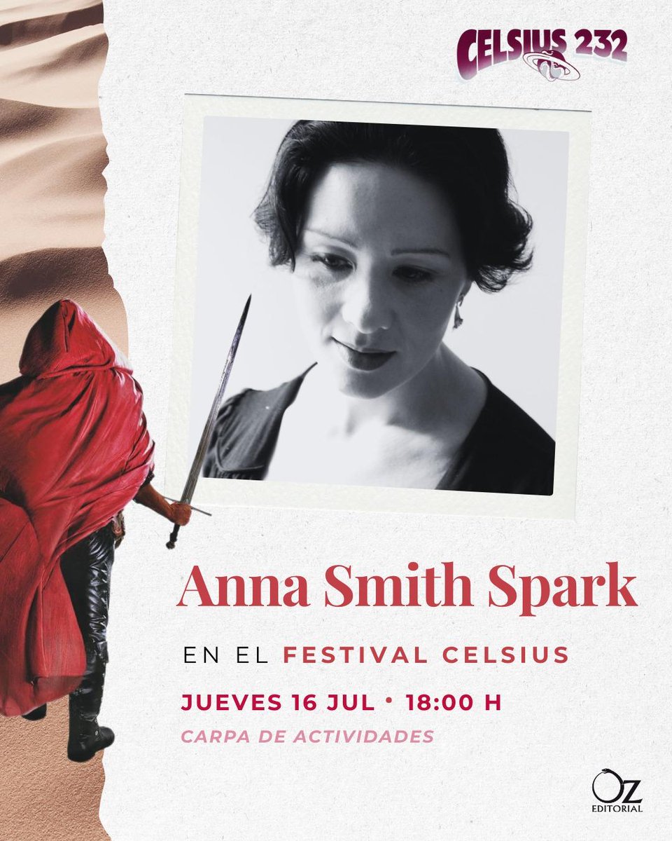 Oz_Editorial's tweet photo. La reina del grimdark Anna Smith Spark, autora de "La corte de los cuchillos rotos" y "La torre de los vivos y de los muertos", es una de las invitadas al #FestivalCelsius232 en Avilés (Asturias)📚 

⏲️ Jueves 16 de julio - 18:00h
📌 Carpa de Actividades

#OzEditorial https://t.co/kQeg0dcs9m