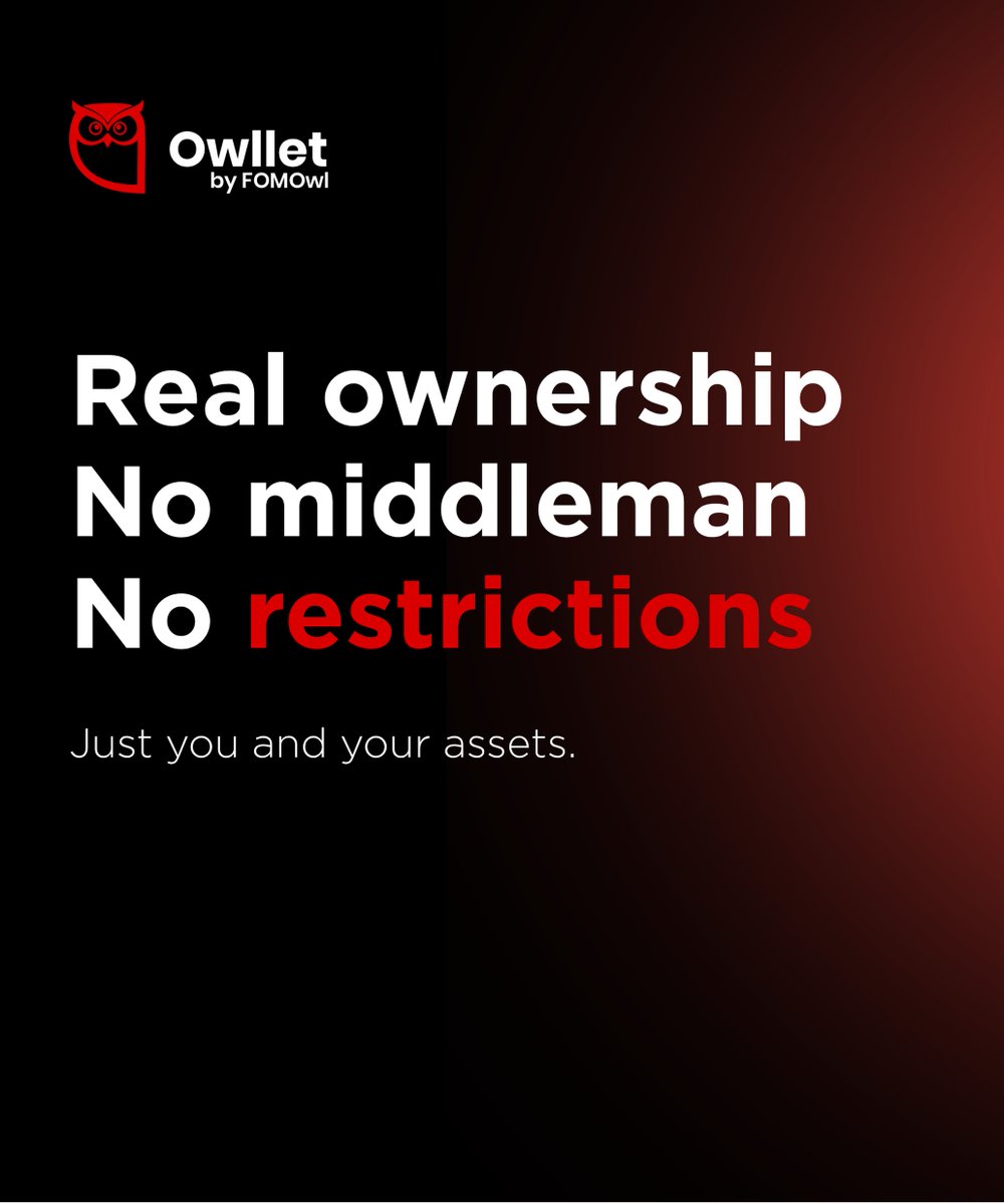 Owlletapp's tweet photo. Owllet gives you full control of your digital assets with a secure, self-custodial wallet, because your financial freedom should always stay in your hands. https://t.co/Ke6z9FZc44
