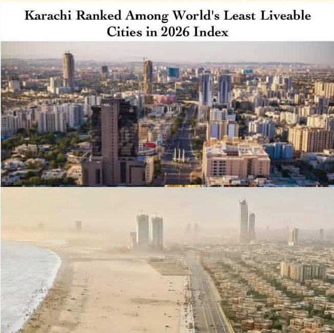 ayesha99362's tweet photo. This ranking is a wake-up call that highlights the urgent need for better infrastructure, public services, safety, and long-term planning. Every citizen deserves a cleaner, safer, and more livable city.
#Karachi #Pakistan #Development #UrbanPlanning #BetterFuture https://t.co/MBCpkznwE7
