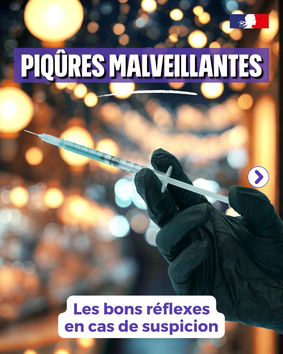 ARS_NAquit's tweet photo. #Prévention   |🛑 Piqûres malveillantes : que faire en cas de suspicion ? À ce jour, aucune injection de substance toxique n’a été confirmée dans la région.

ℹ Plus d’infos : https://t.co/qrs6HJalEL

@PrefAquitaine33 @PoliceNat33 @PoliceNationale   @Gendarmerie @CHUBordeaux https://t.co/6mCButXFav