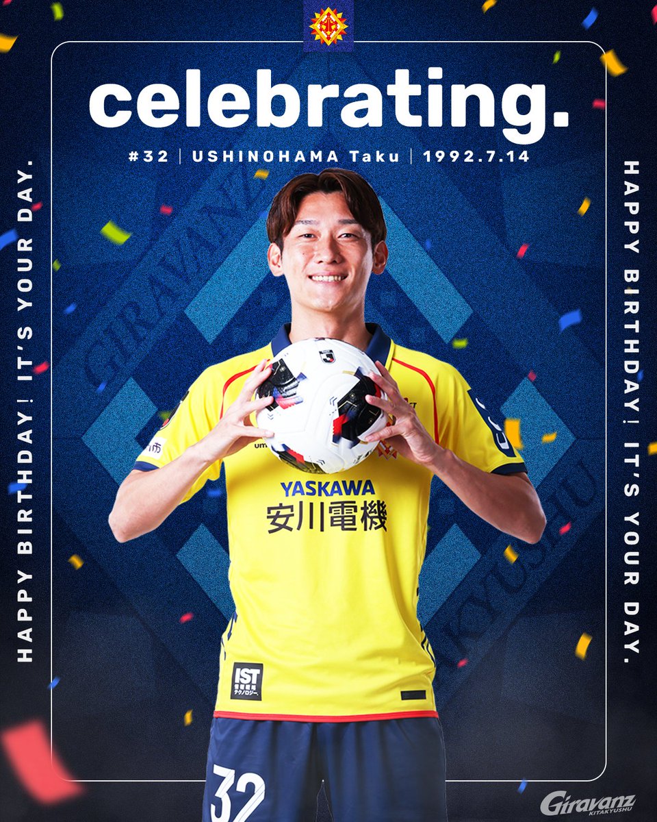 Giravanz_staff's tweet photo. HAPPY BIRTH DAY🎂🎉
おめでとうございます！タクさん！🙌🌟

#ギラヴァンツ北九州
#牛之濵拓 https://t.co/bbHBx4fzqr