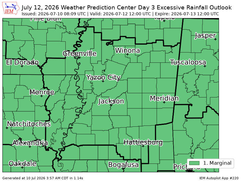 ArkLaMissWX's tweet photo. WPC issues Day 3 Marginal Risk Excessive Rainfall Outlook at Jul 10, 8:09z for JAN https://t.co/SrLeBFUCzU https://t.co/XbzLKhPziY