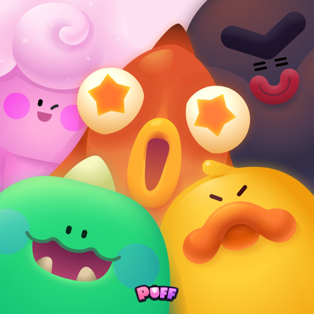 Puffverse's tweet photo. Every Puff character in #PuffGo is a playstyle, strategy &amp; way to tilt the game in your favor 😤

🦖 Attacking Patty
☁️ Soaring Claude
🌠 Guardian Ashe
🐟 Gliding Pop
🦆 Swift Bill Duck

So, which one carries you the furthest? 🤩

Find the right character &amp; PLAY YOUR GAME ✊ https://t.co/eAlBCTKRDC