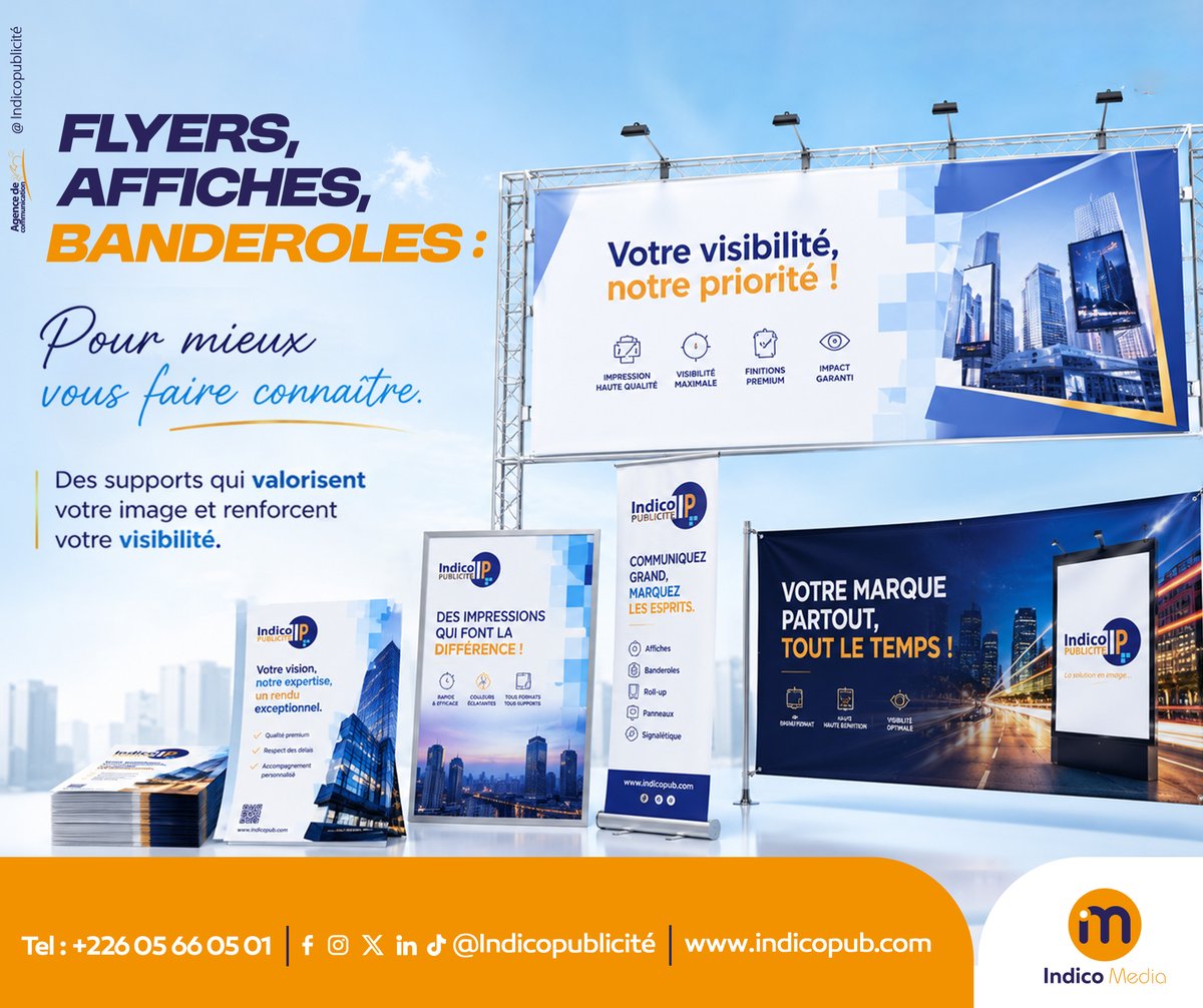 IndicoDigital's tweet photo. Flyers, affiches, banderoles : pour mieux vous faire connaître.      #agencedemarketingdigital
#IndicoPublicite https://t.co/bQW7uXVeAG